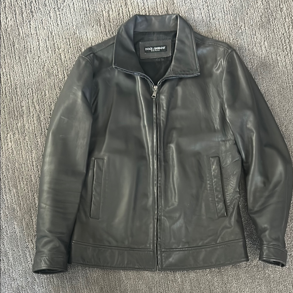Dolce & Gabbana Black Leather Jacket for Men